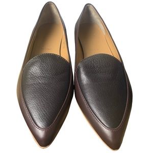 Brand New Everlane The Modern Point Burgundy Black Tonal Loafer 7